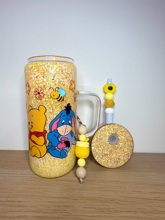 Winnie & Friends Honey Bee Bundle – 16oz Glass Cup Set