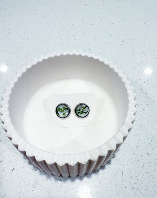 Handmade Stud Earrings - Dried Flowers