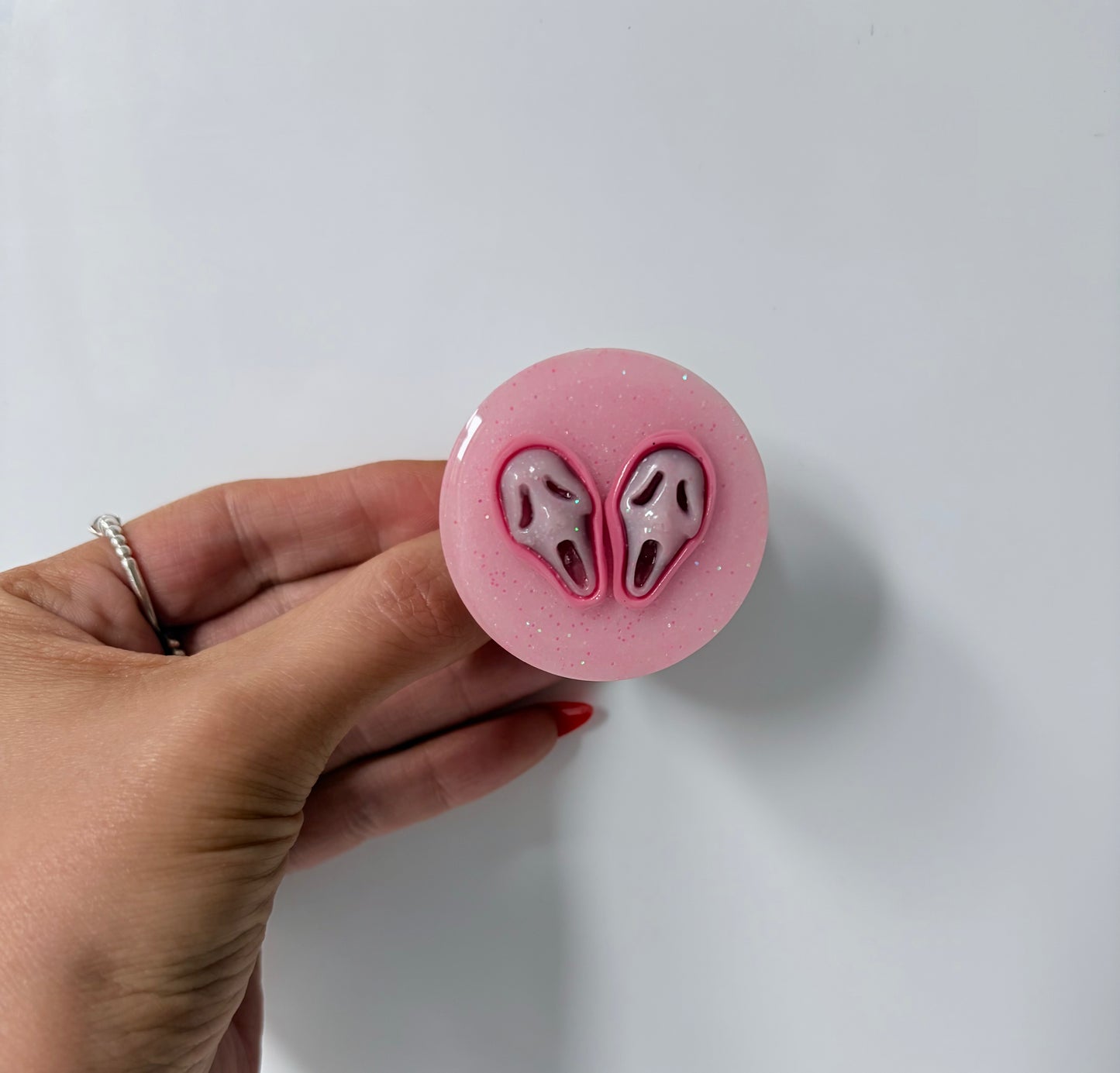 Pink 3D Ghostface Pop Socket