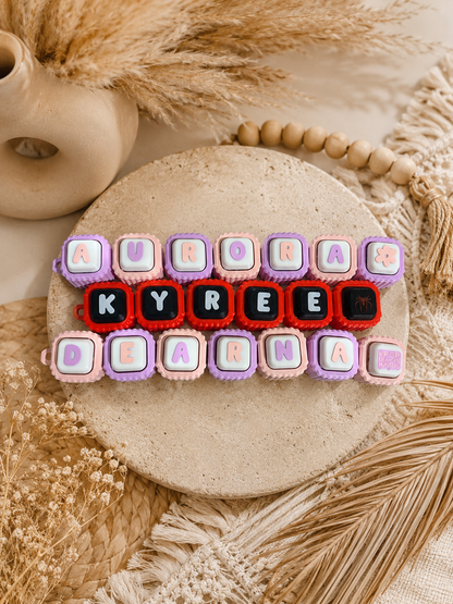 Personalised Ribbed Name Fidget Keychain