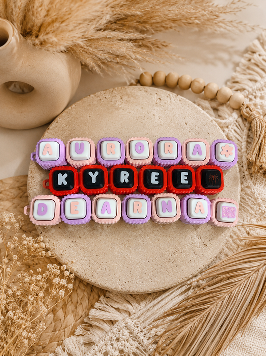 Personalised Ribbed Name Fidget Keychain