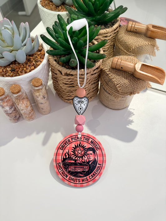 Pre - Made (Supernatural Winchester car hanger with focal bead)