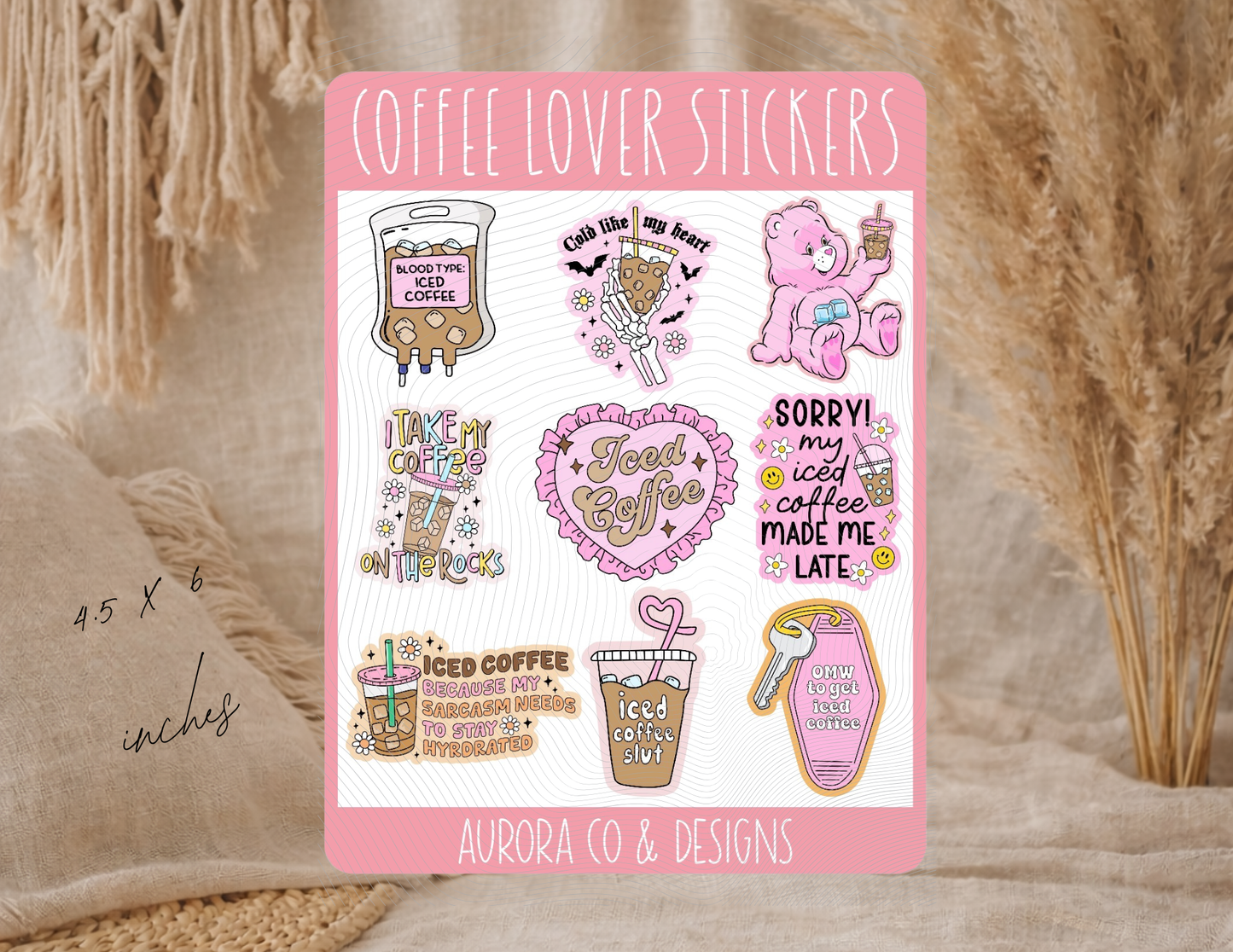 Coffee Lover Stickers – Sticker Sheet (4.5” x 6”)