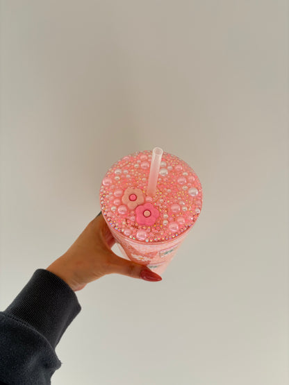 24oz Tapered Inner Lid Snowglobe Tumbler