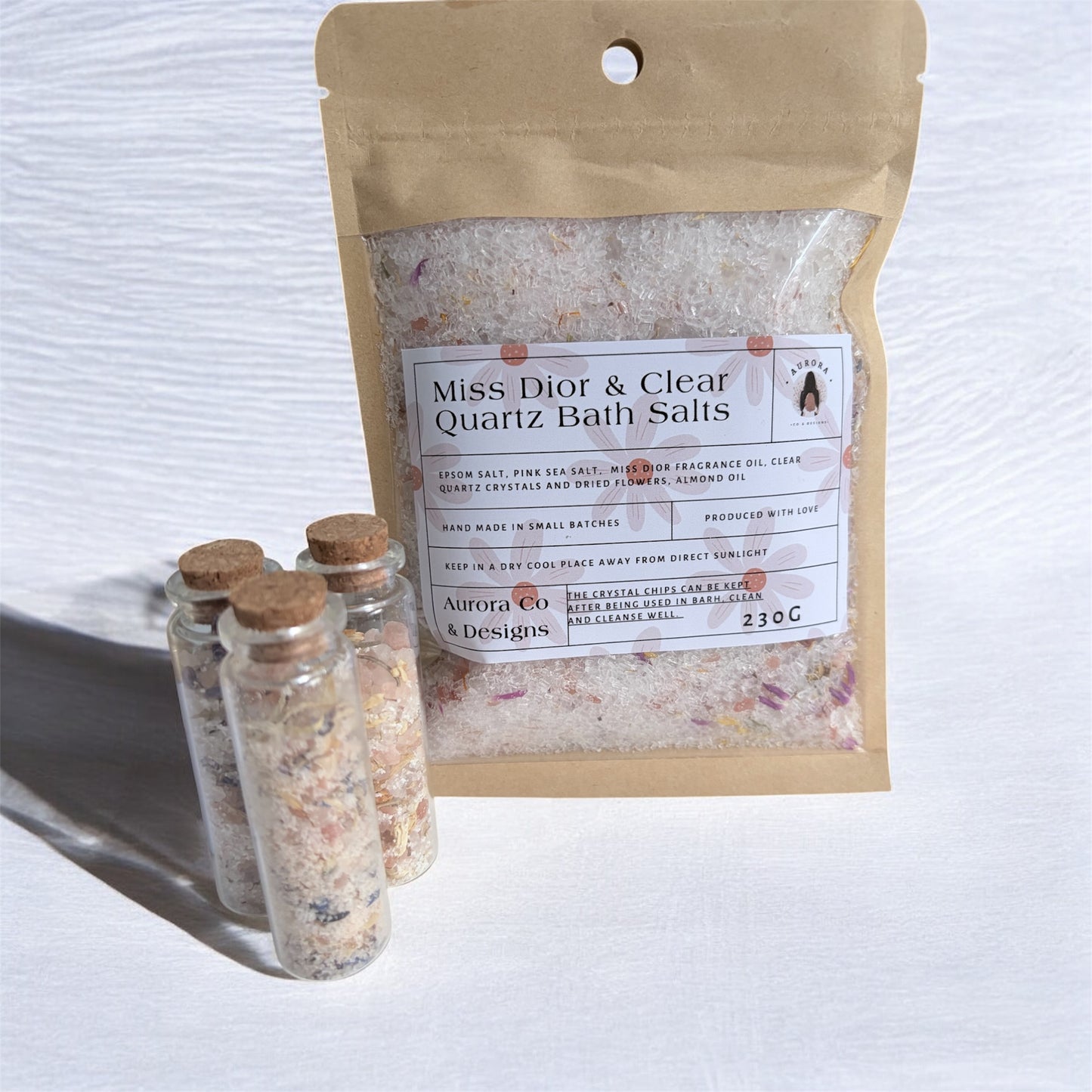 🤍 Clear Quartz Crystal Bath Salts – Miss Dior Inspired 230G