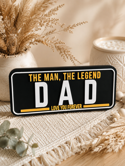 Dad Number Plate Sign