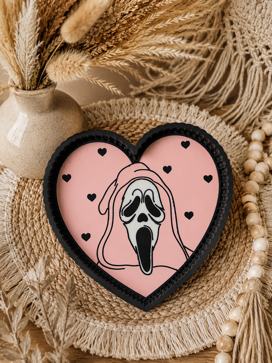 Ghostface Heart Trinket Tray - Black & Pink