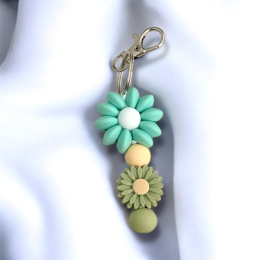 Double Daisy & Spacer Keyring