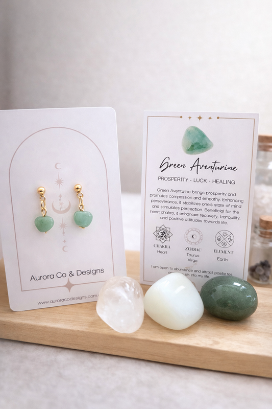 Green Aventurine Drop Earrings – Prosperity • Luck • Healing