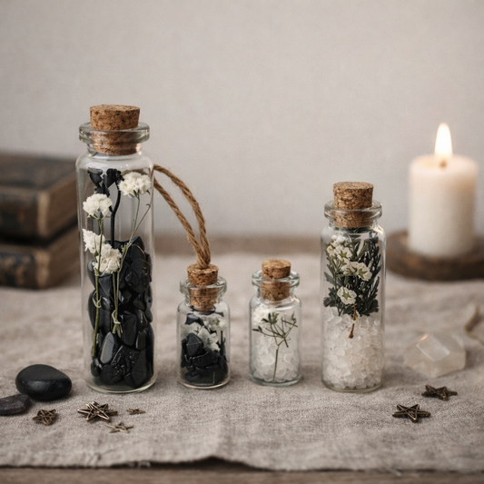 Crystal & Dried Flower Bottles/Jars