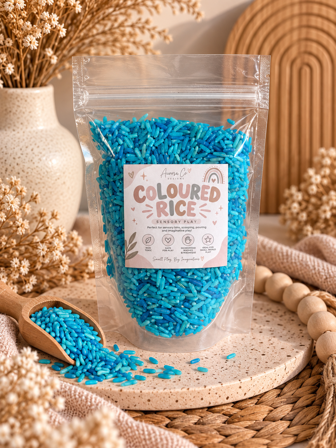 Coloured Sensory Rice – 140g