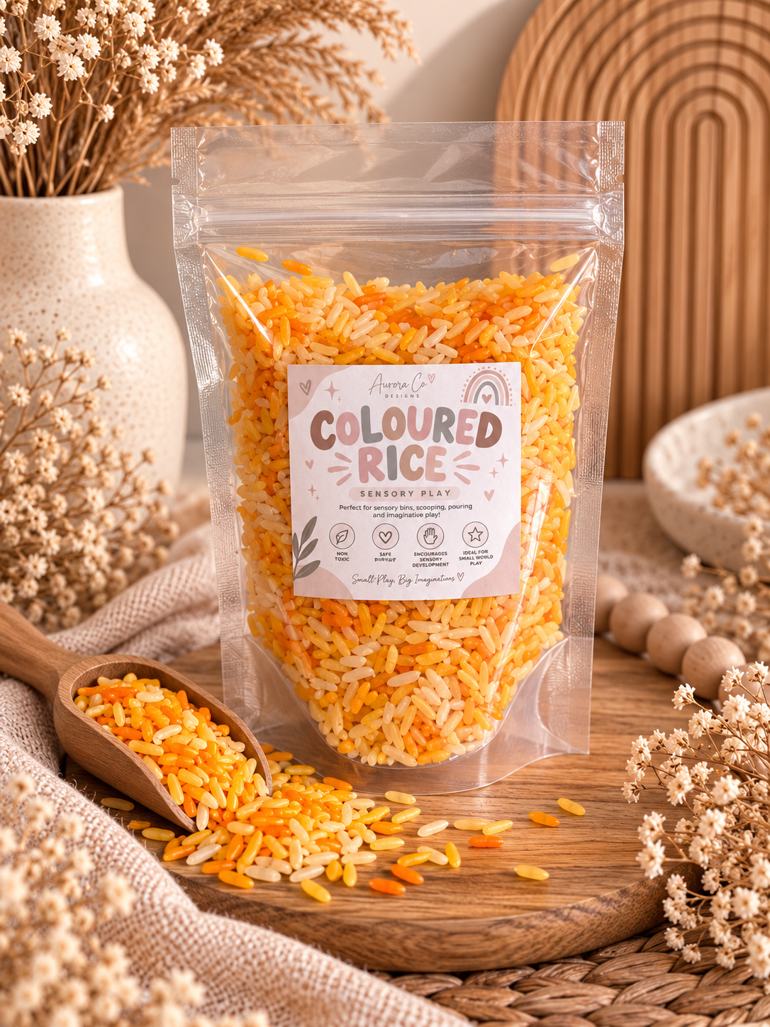 Coloured Sensory Rice – 140g