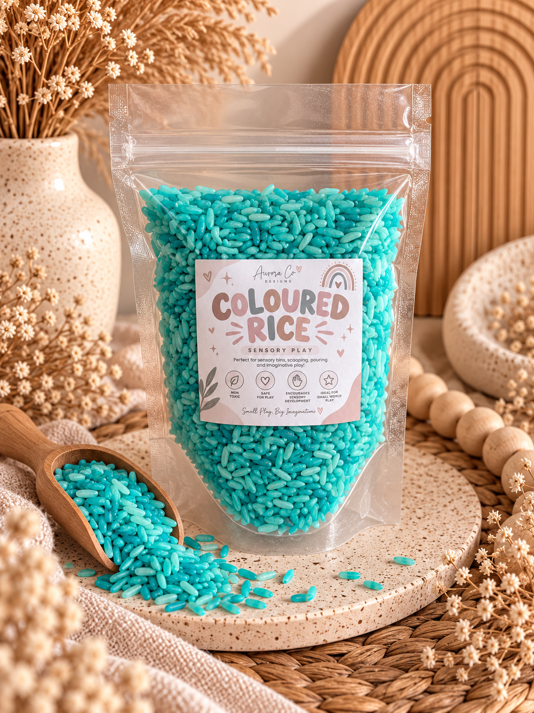 Coloured Sensory Rice – 140g