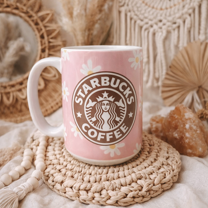 15oz Pre-made Coffee Daisy Mug