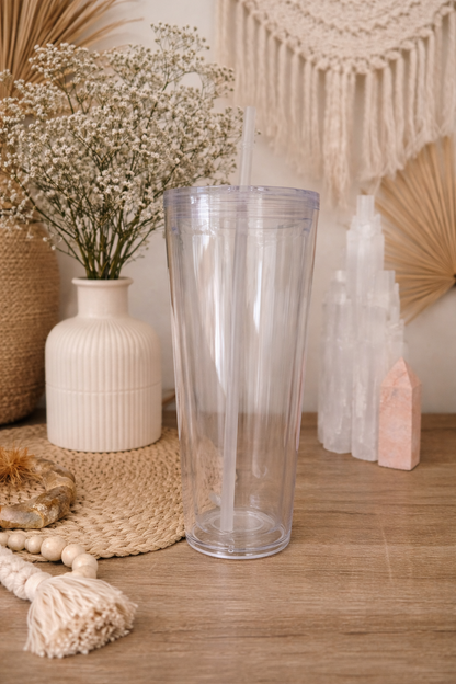 24oz Tapered Inner Lid Snowglobe Tumbler