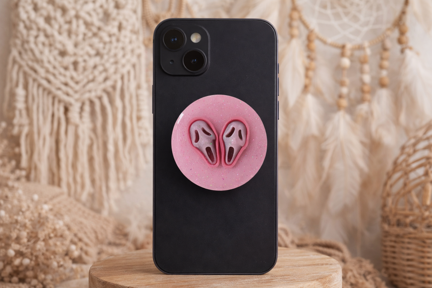 Pink 3D Ghostface Pop Socket