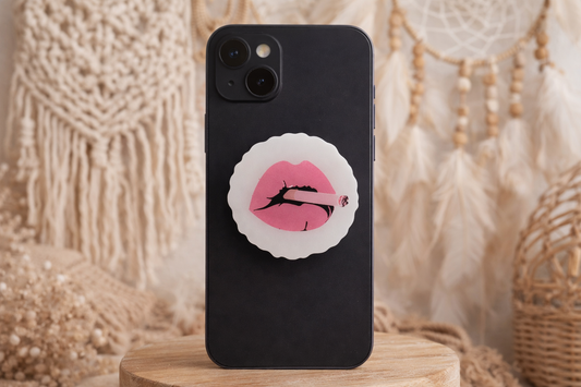 Pink Smoke Lips Pop Socket