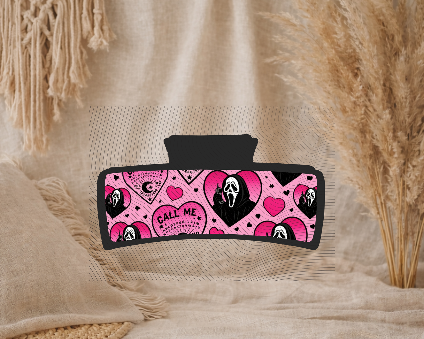 Ghostface Pink Call Me Claw Clip - Medium
