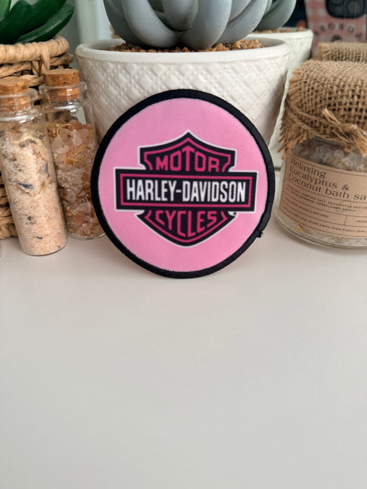 Iron On Patches - Pink Harley