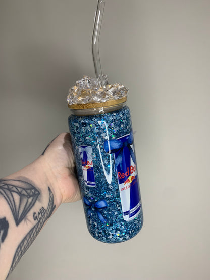 Red Bull Glass Snowglobe Tumbler