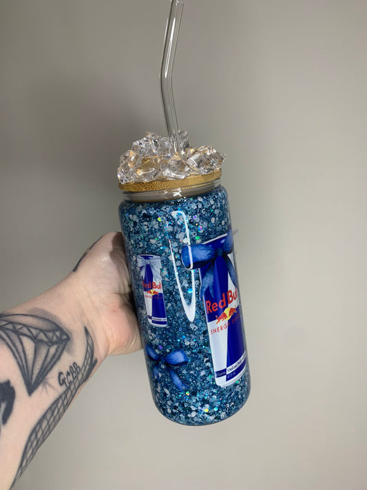 Red Bull Glass Snowglobe Tumbler