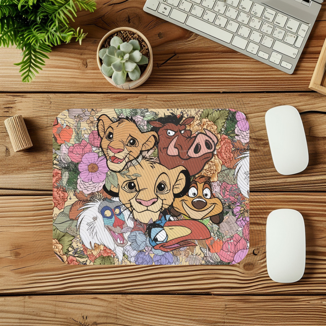 Lion King Floral Mouse Pad