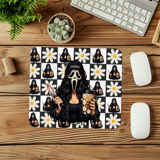 Checker Mama Daisy Ghostface Mouse Pad