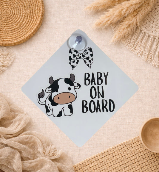 Baby On Board Sign - Cow