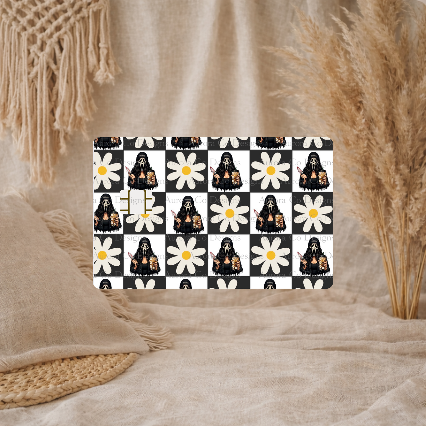 Bank Card Wrap - Simple Checker Mama Daisy Ghostface