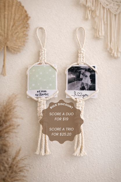 Badged - Personalised Macrame Photo Wall Hanger