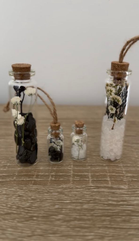 Crystal & Dried Flower Bottles/Jars